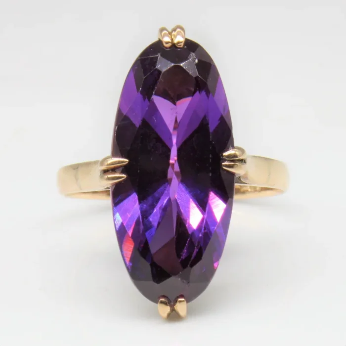 Synthetic Purple Sapphire Cocktail Ring | 7.50ct | SZ 6.75 |