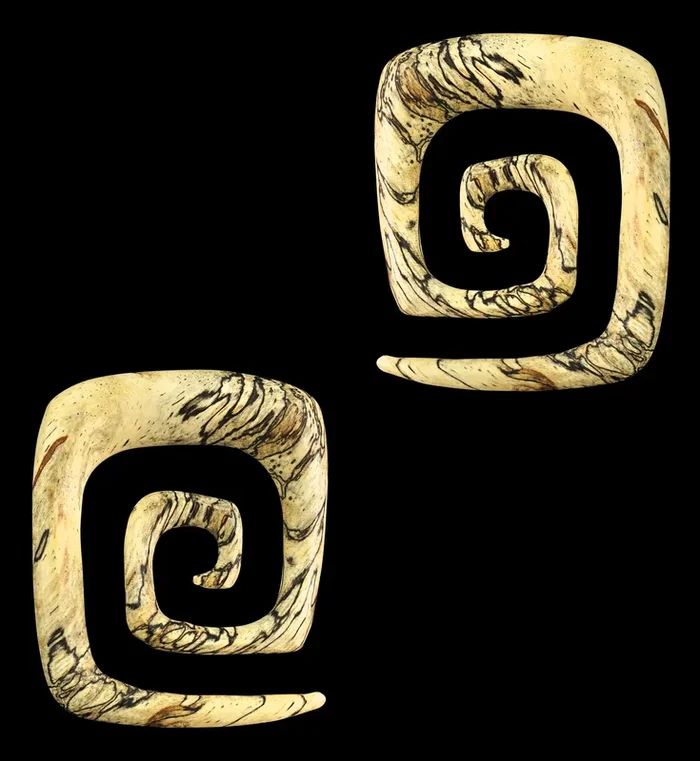 Tamarind Wood Square Spirals