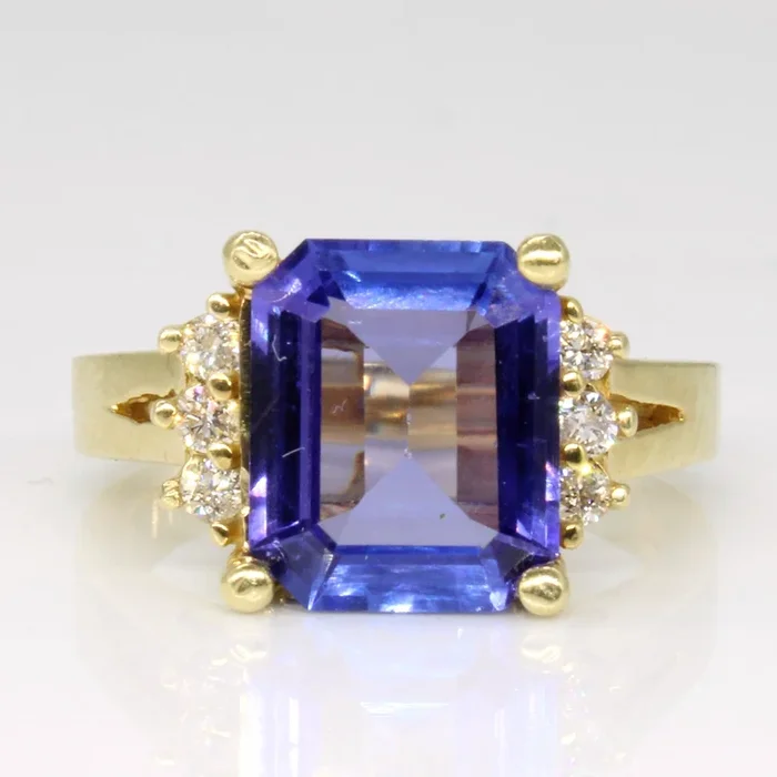 Tanzanite & Diamond Cocktail Ring | 3.10ct, 0.15ctw | SZ 6 |