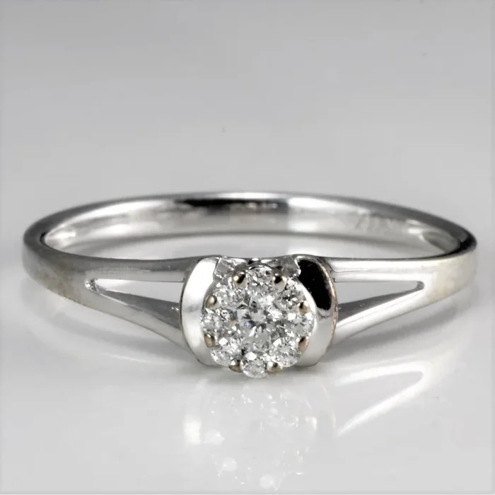 Tapered Cluster Diamond Promise Ring | 0.10 ctw, SZ 6.5 |