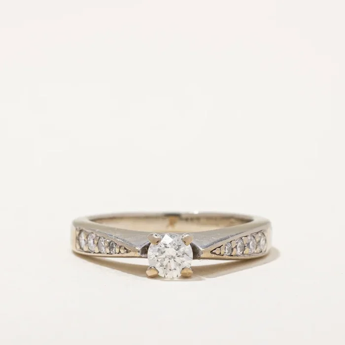 Tapered Flush Set Engagement Ring | 0.49 ctw | SZ 5.75 |