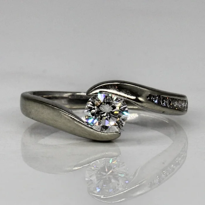 Tension Set Bypass Diamond Engagement Ring | 0.45ct | SZ 6.75 |