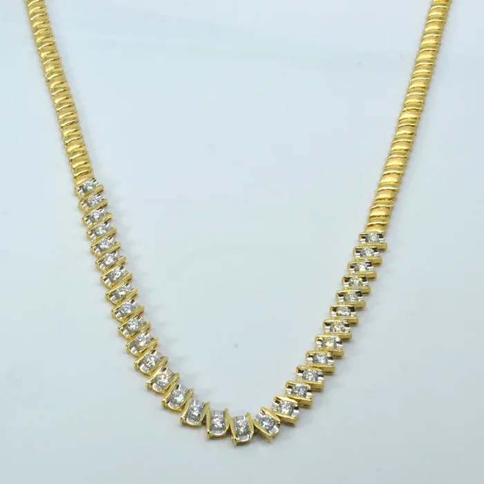 Tension Set Diamond Necklace | 3.00ctw | 16″|