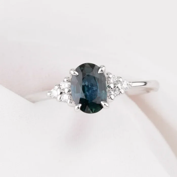 Teresa Ring, 0.82ct Blue Madagascar Sapphire