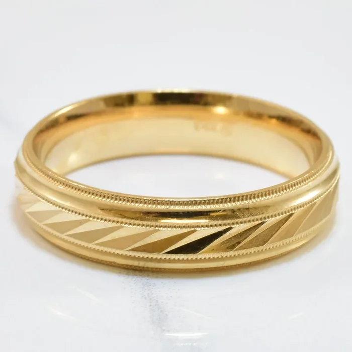 Textured 14k Yellow Gold Band | SZ 13 |