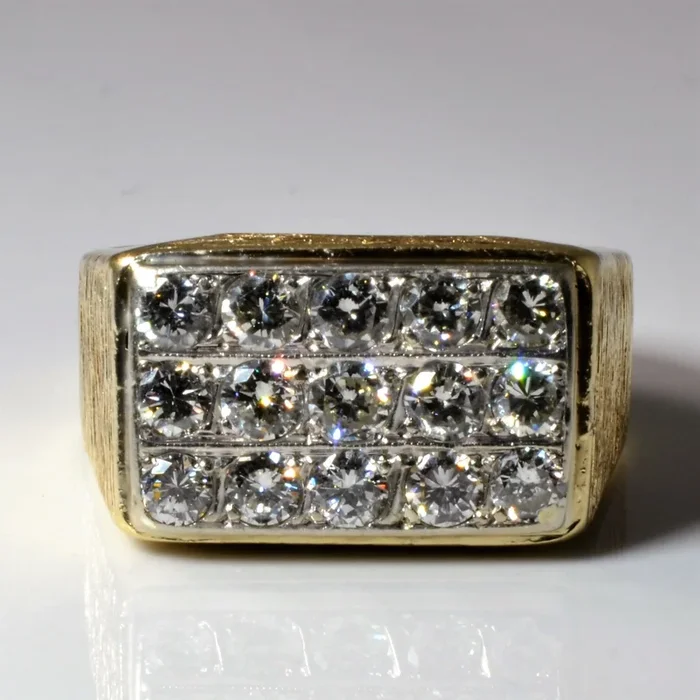 Textured Grid Set Diamond Ring | 1.95ctw | SZ 11.25 |