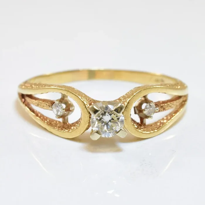 Textured Open Work Diamond Ring | 0.24ctw | SZ 8.25 |