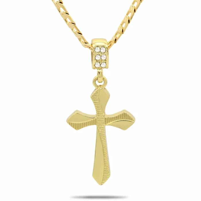 The Waved Edge Cross Necklace 13