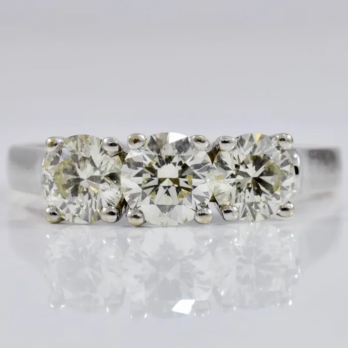 Three Stone Diamond Engagement Ring | 1.11 ctw SZ 7.5 |