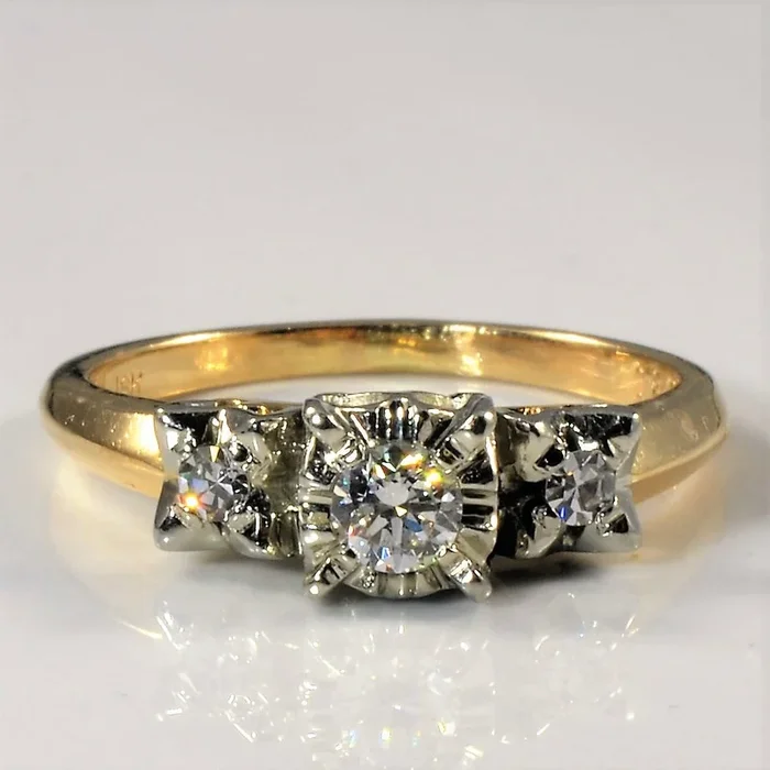 Three Stone Diamond Illusion Ring | 0.27ctw | SZ 6.5 |
