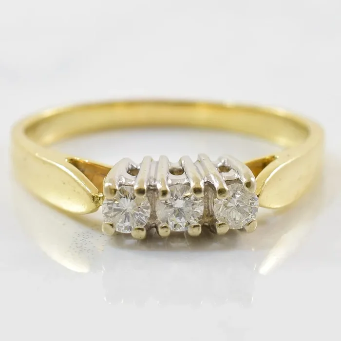 Three Stone Diamond Ring | 0.20ctw | SZ 7.75 |