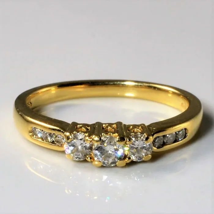 Three Stone Diamond Ring | 0.40ctw | SZ 7.25 |
