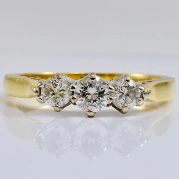Three Stone Diamond Ring | 0.46 ctw SZ 6.5 |