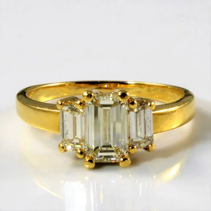 Three Stone Emerald Cut Diamond Ring | 2.12ctw | SZ 9 |