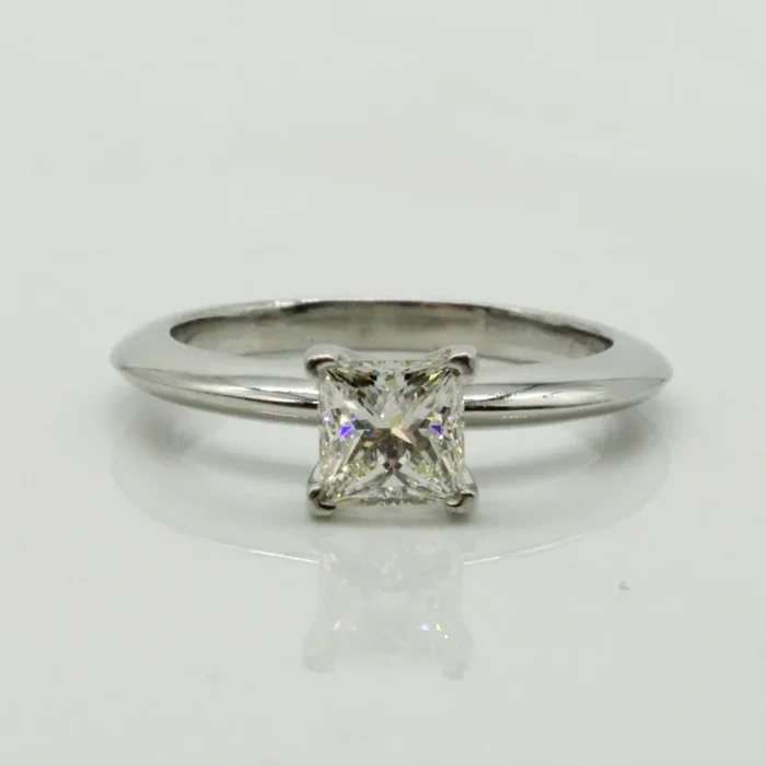 Tiffany & Co.’ Princess-cut Diamond Engagement Ring in Platinum