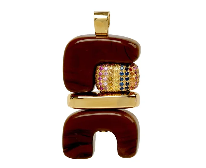 Tigers Eye and Sapphire Fire Totem Pendant ONLY