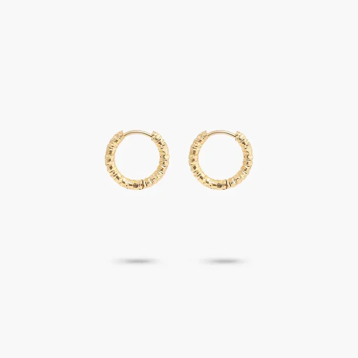 Titanium Textured Huggie Earrings