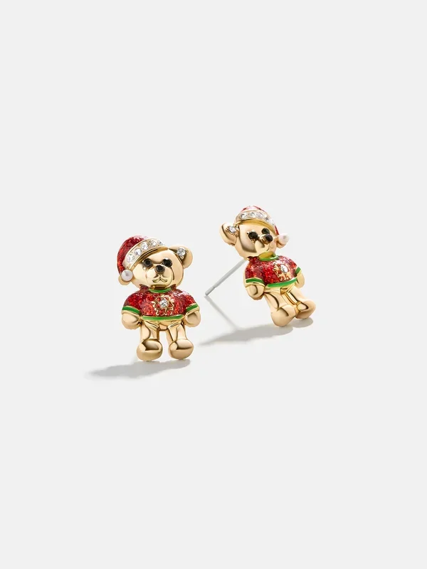 Top Of The Cute List Earrings – Teddy Bear Delicate Stud Earrings