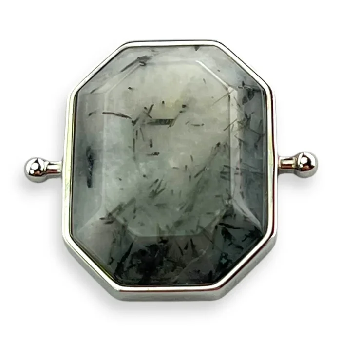 Tourmalinated Quartz Octangle Crystal Element
