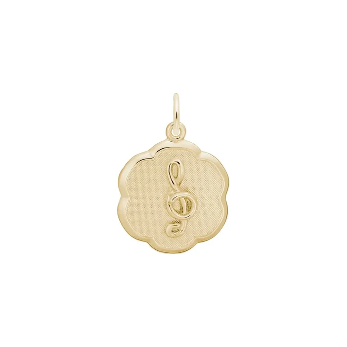 Treble Clef Scalloped Disc Charm