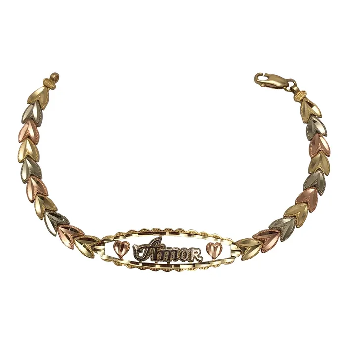 Tricolor “Amor” Fancy Lady Bracelet (14K)