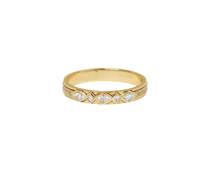 Trillion and Square Cut Diamond Ring