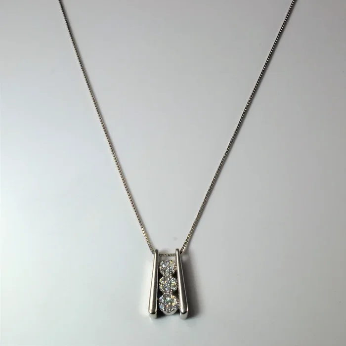 Triple Diamond Cluster Necklace | 0.47ctw | 18″ |