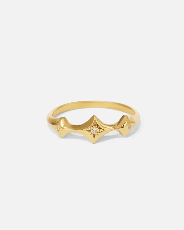 Triple Star Ring / White Diamond