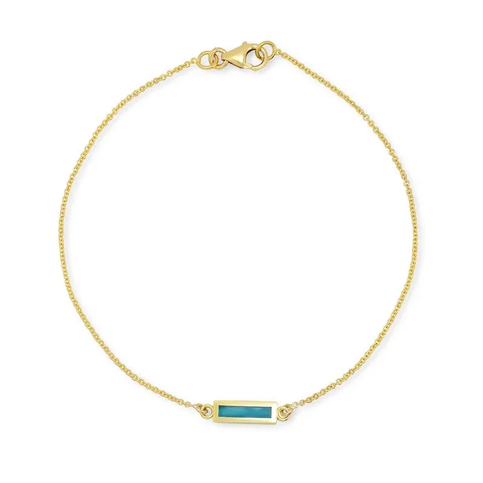 Turquoise Inlay Bar Bracelet