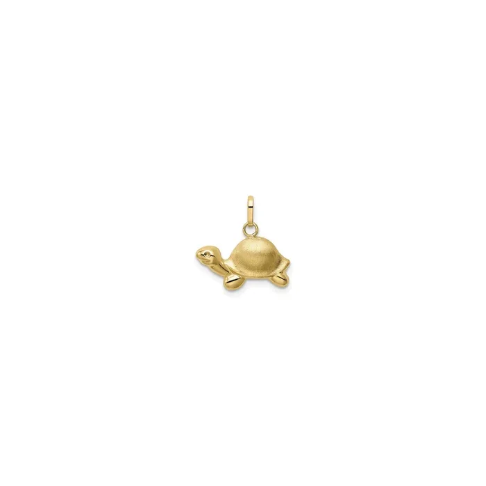Turtle Satin Pendant (14K)