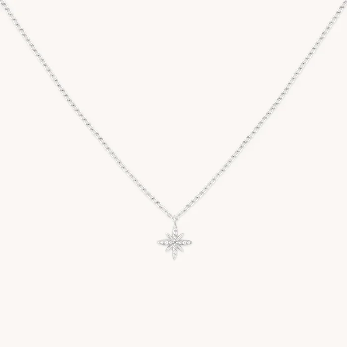 Twilight Pendant Necklace in Solid White Gold