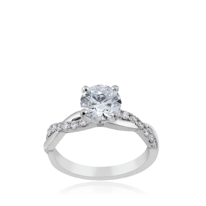 Twist Shank Round Diamond Solitaire Ring By Truth Jewel