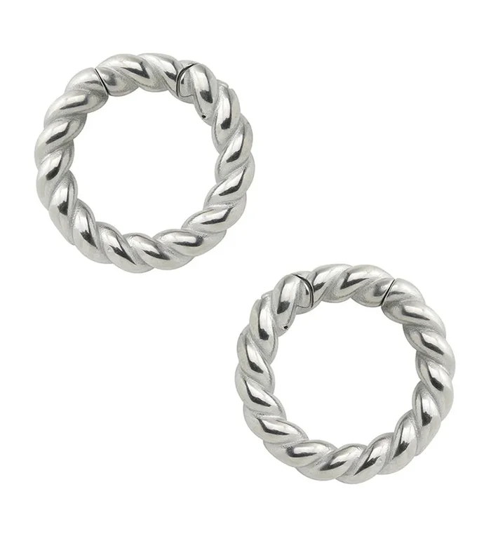 Twist Stainless Steel Hinged Ear Weights