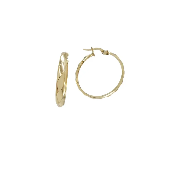Twisted Hoop Earrings (18K)