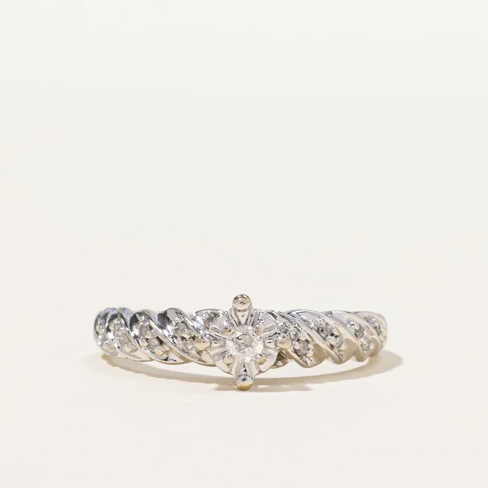 Twisted Illusion Set Diamond Ring | 0.10 ctw, SZ 6.75 |