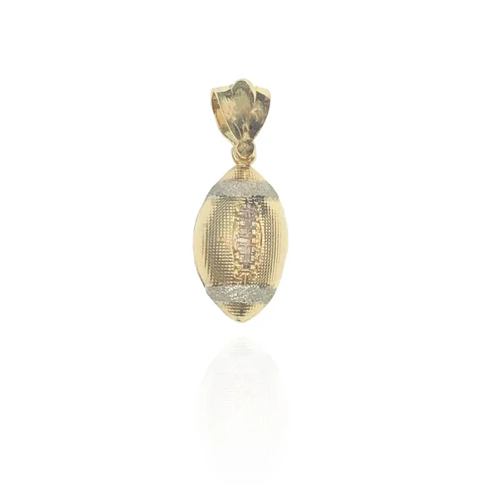 Two-Tone American Football Pendant (14K)