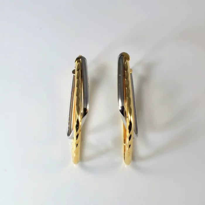 Two Tone Angled Hoops |