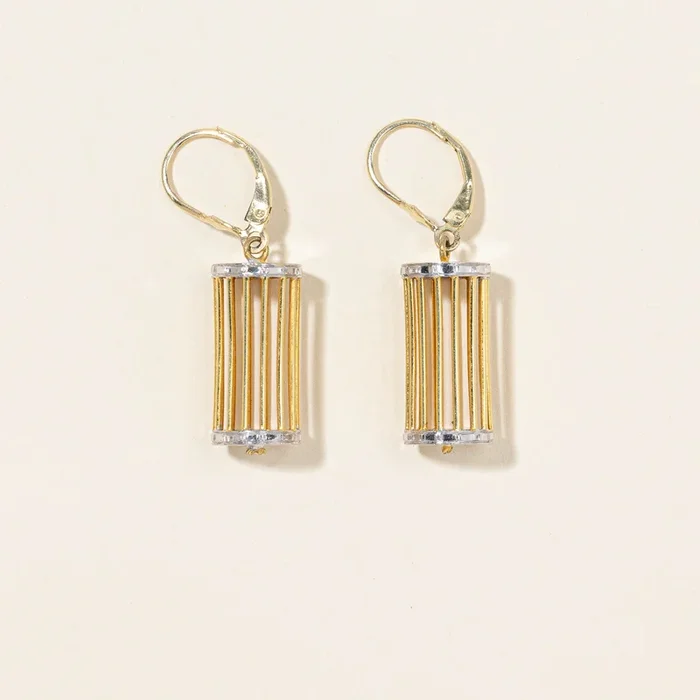Two Tone Cage Earrings |