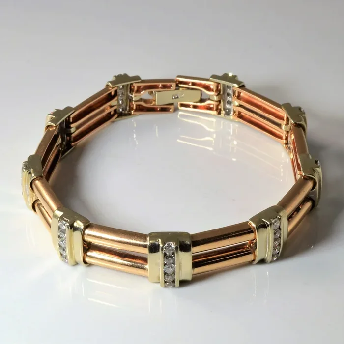 Two Tone Channel Set Diamond Bracelet | 2.48ctw | 8″ |