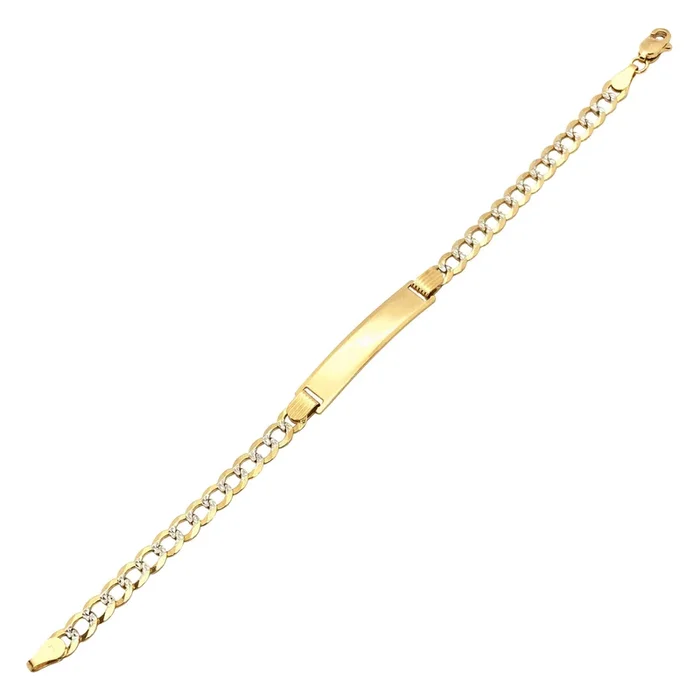 Two-Tone Cuban ID Bracelet (18K)