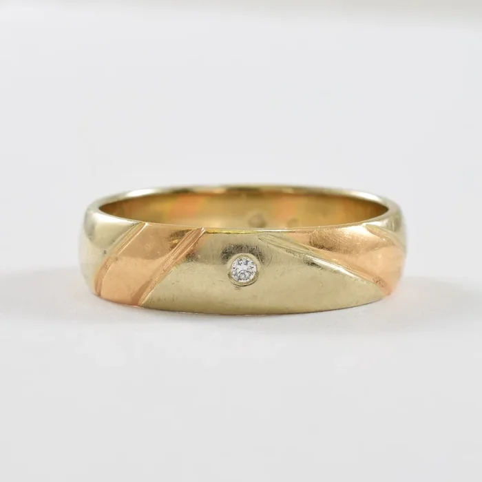 Two Tone Diamond Band | 0.01ct | SZ 6.25 |