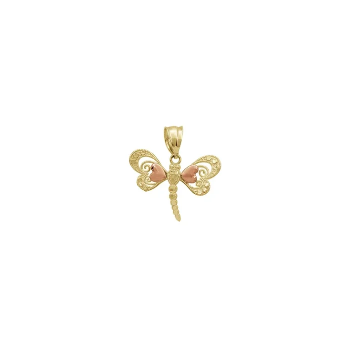 Two-Tone Dragonfly Pendant (14K)