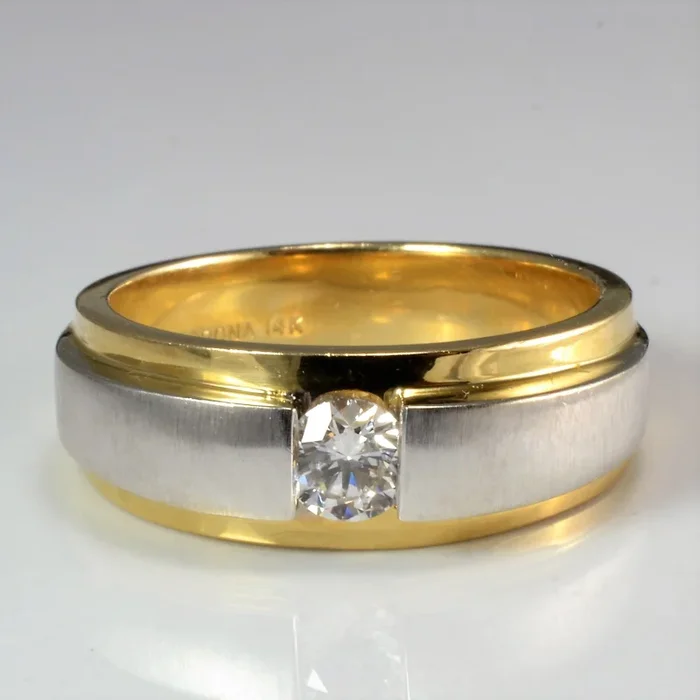 Two Tone Gold Tension Set Diamond Band | 0.45ct | SZ 10.25