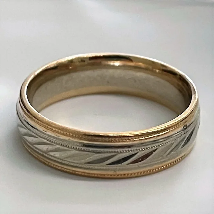 Two Tone Gold Textured Band | SZ 10 |