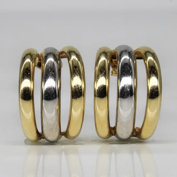 Two Tone Half Hoop Earrings |