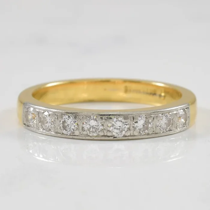 Two Tone Pave Set Diamond Ring | 0.32ctw | SZ 7.75 |