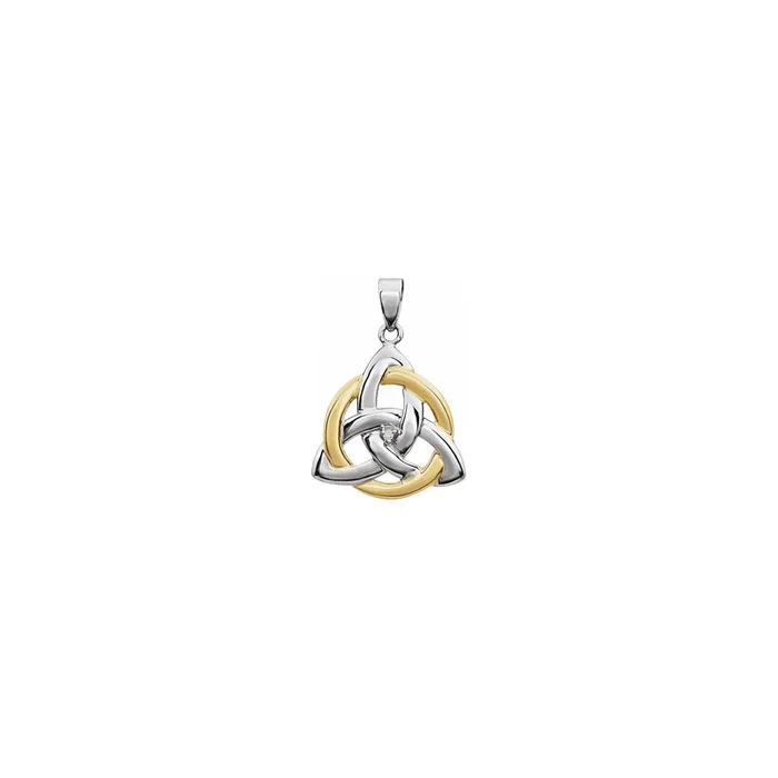 Two-Toned Celtic-Inspired Trinity Pendant (14K)