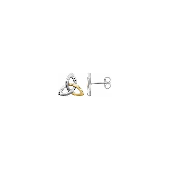 Two-Toned Trinity Stud Earrings (14K)