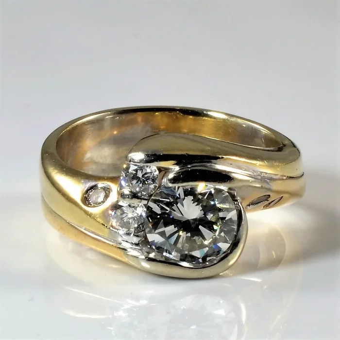 Unique Bypass Diamond Soldered Wedding Set | 1.27ctw | SZ 7.25 |