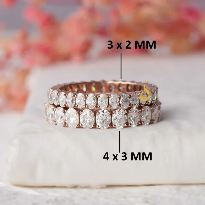 Unique Oval Full Eternity Anniversary Band